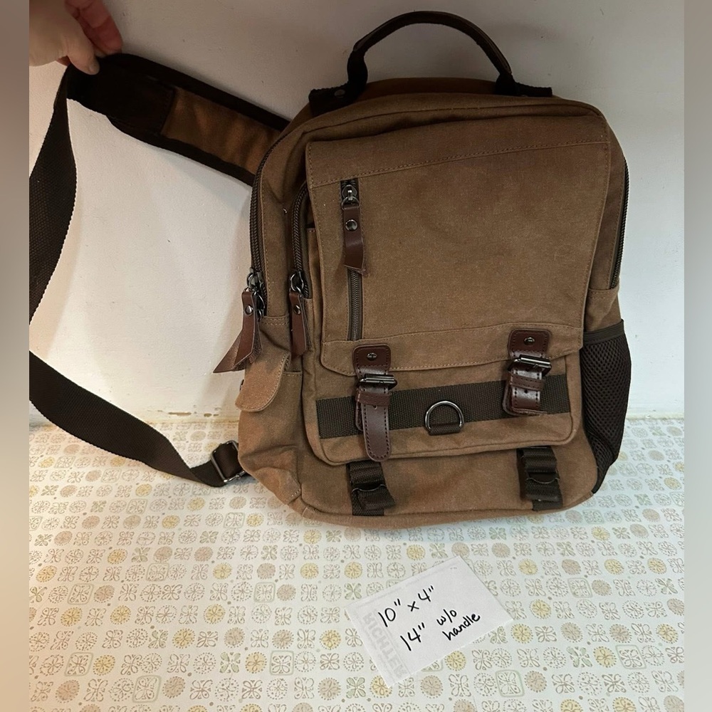 One Strap Brown Backpack - image 1
